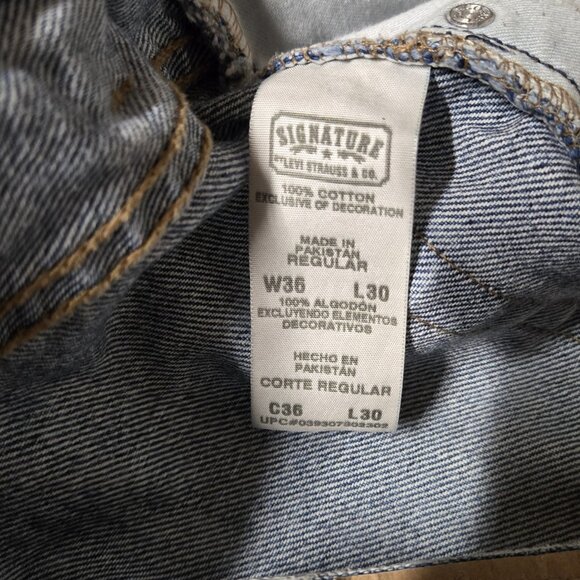 Levi Strauss Signature Traditional Regular Fit Men's Cotton Blue Jeans 36x30 - Picture 9 of 10